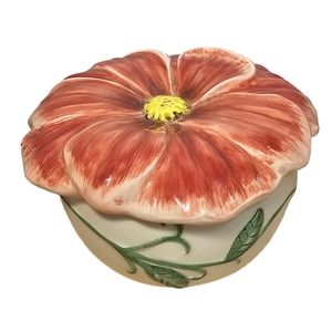 MWW Market Ceramic Peony Trinket Dish/Candy Dish